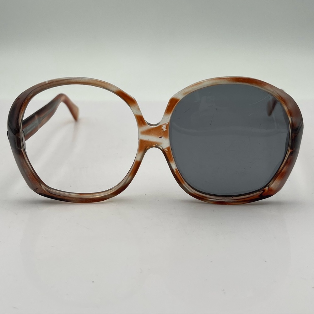 Vintage Brown Translucent Round Oversized Sunglasses Frames